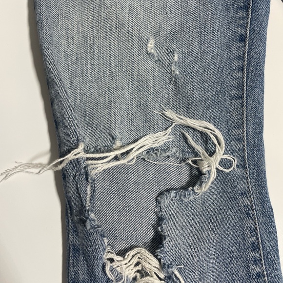 Pistola distressed high rise straight leg light blue wash denim size 27X28.5 - Picture 6 of 12